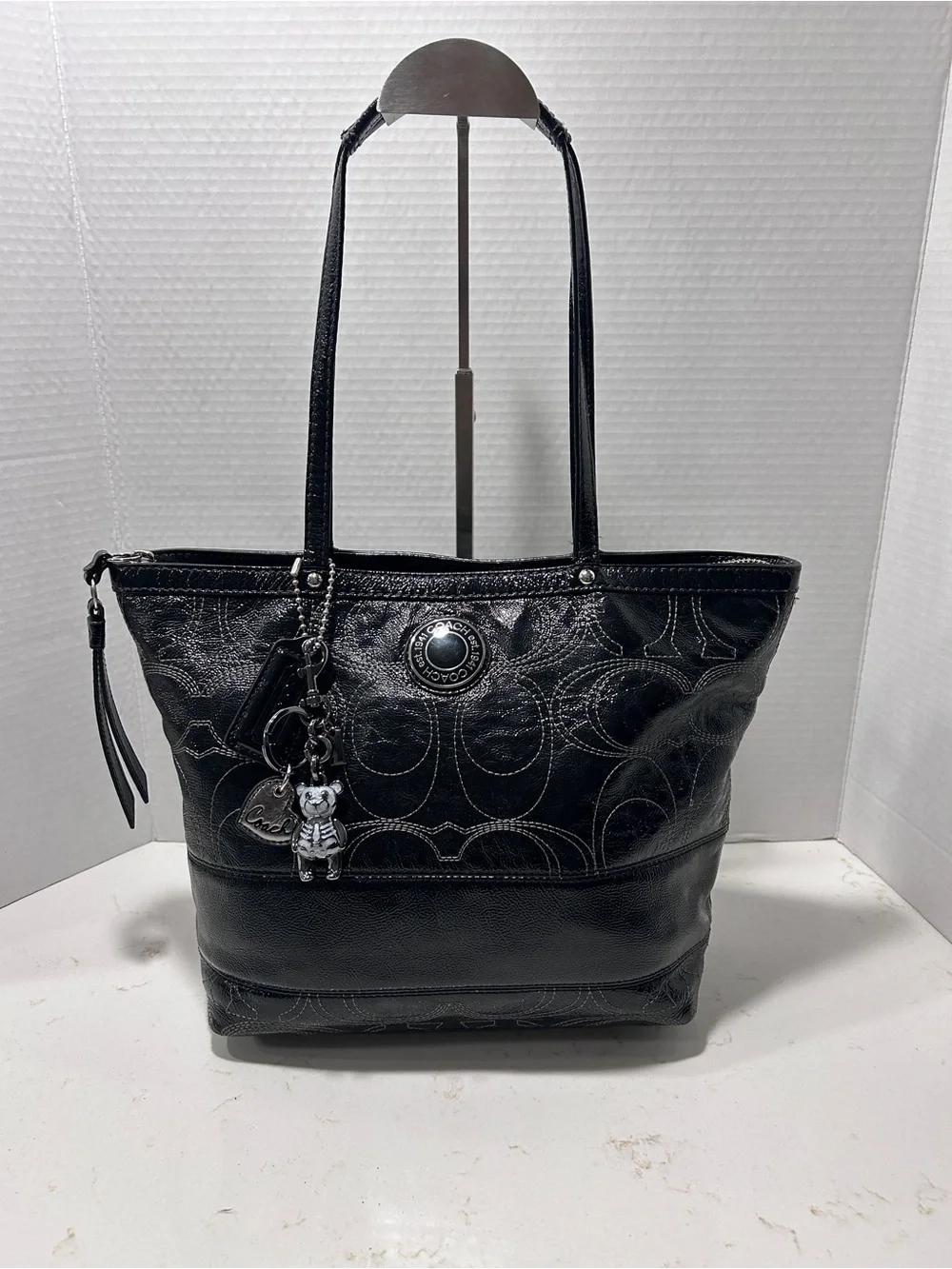 Coach Black Patent Leather Tote